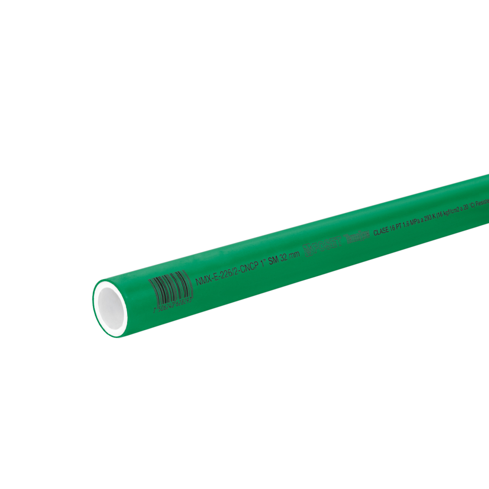 Tubo de 32mm (1') PPR hidráulico, 4m, 1.4kg, FOSET CV-003