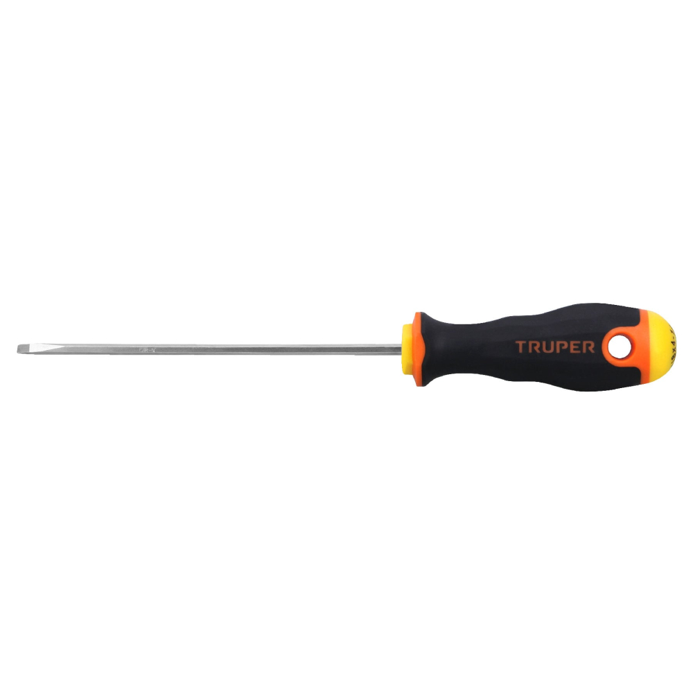 Desarmador cabinet 1/8' x 4-1/2' mango Comfort Grip, Truper DG-1/8X4-1/2B