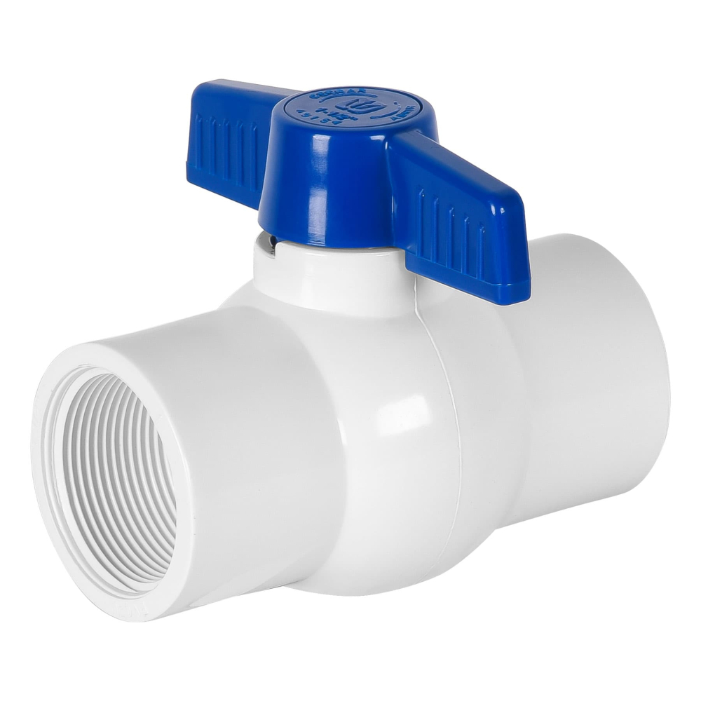 Válvula esfera de PVC 1-1/2' roscable, FOSET PVC-ES-1-1/2R