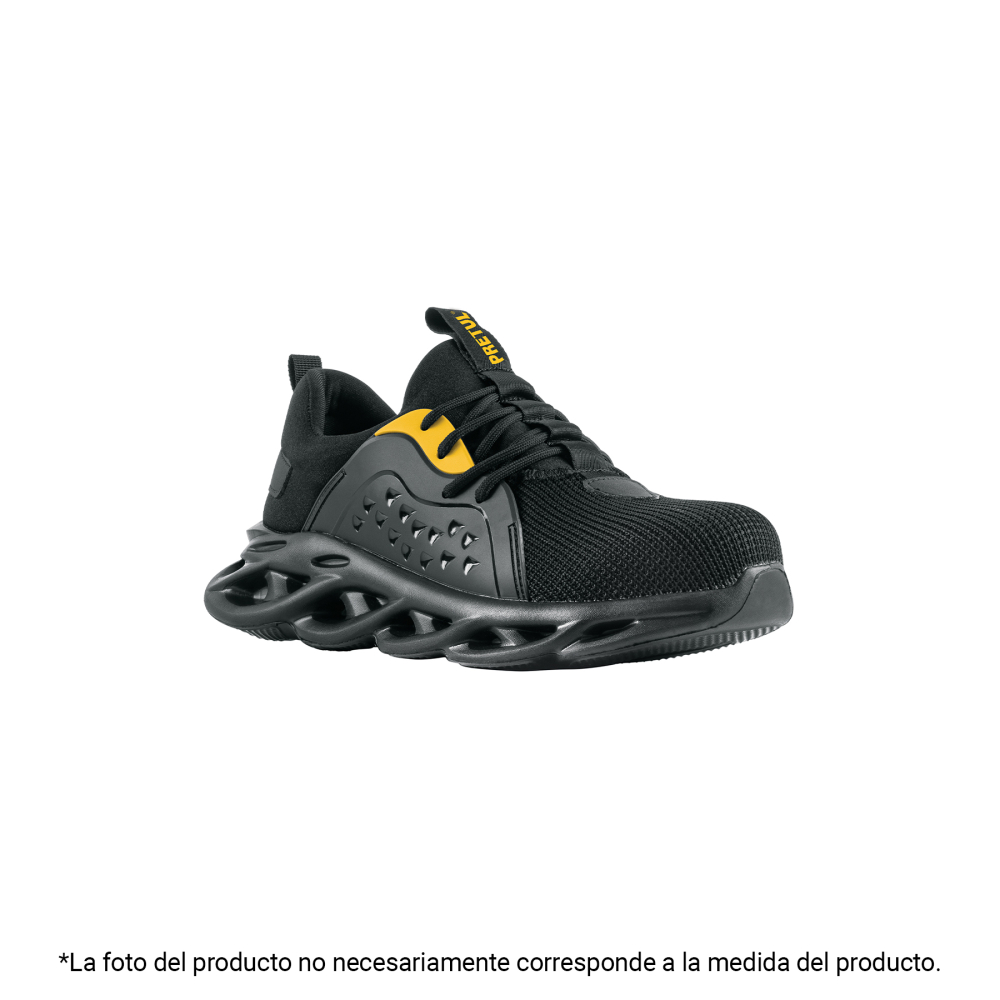 Tenis de seguridad #30, casquillo metálico, negros, PRETUL ZC-030TN