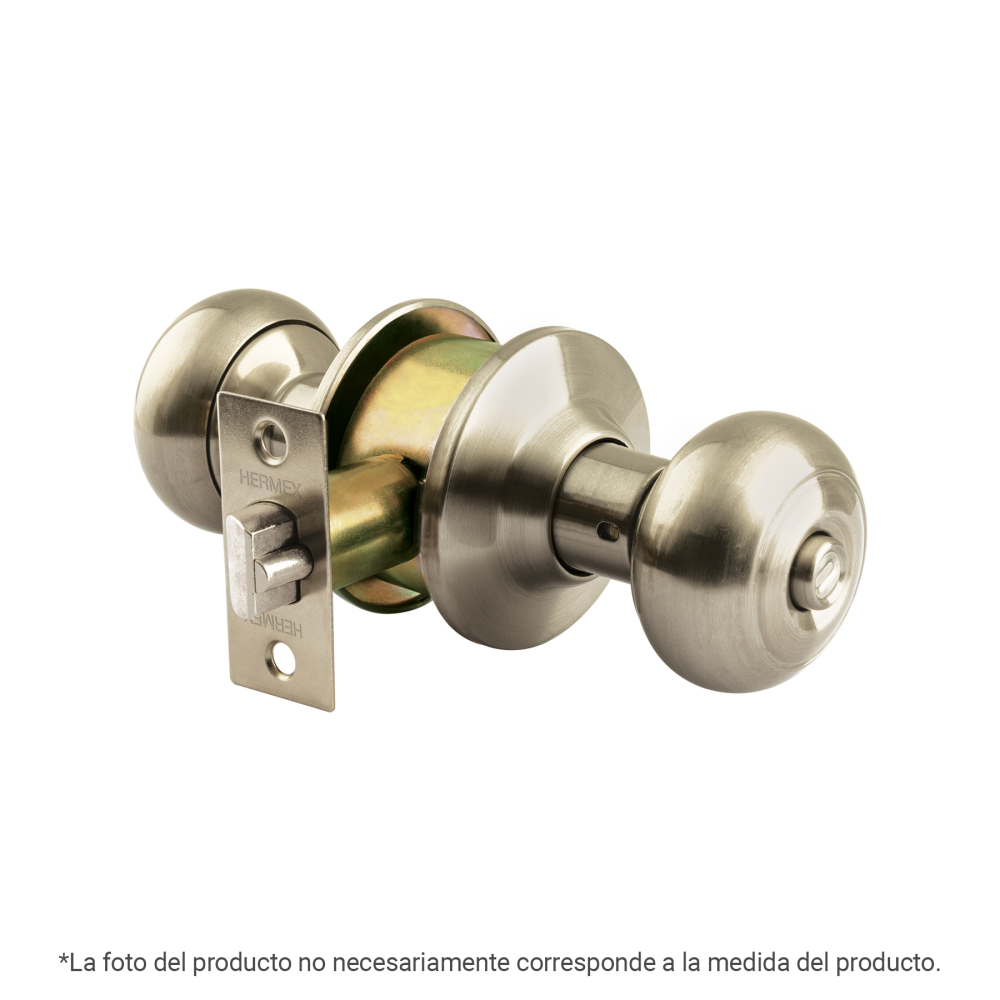 Cerradura tipo oval para baño, níquel satín, HERMEX CEPO-42B