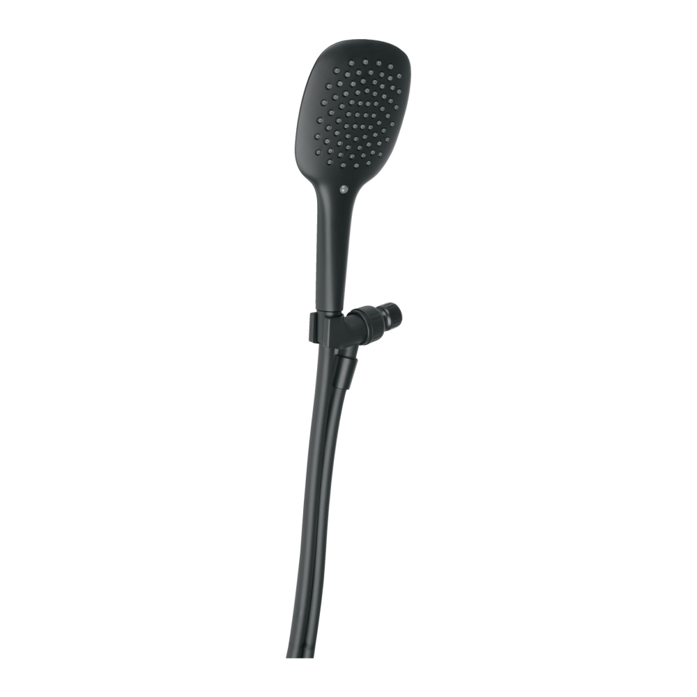 Regadera de teléfono con soporte, negro, FOSET RIVIERA R-013M