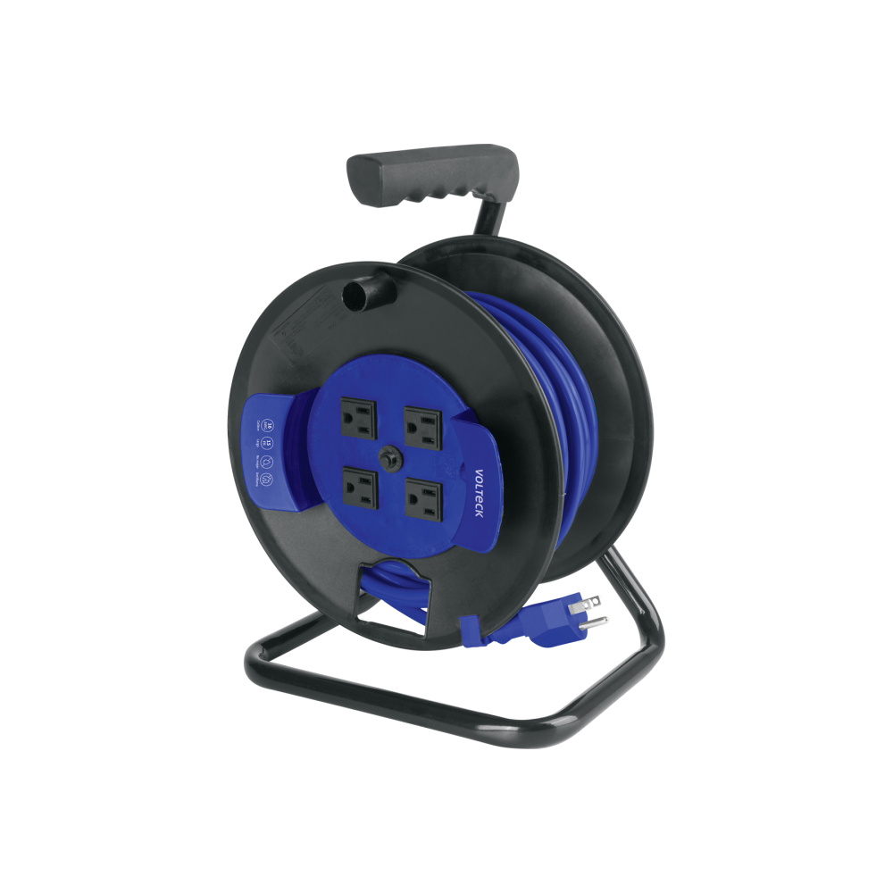 Extensión reforzada 3x16 AWG, 15 metros en carrete, VOLTECK ERA-15X16C