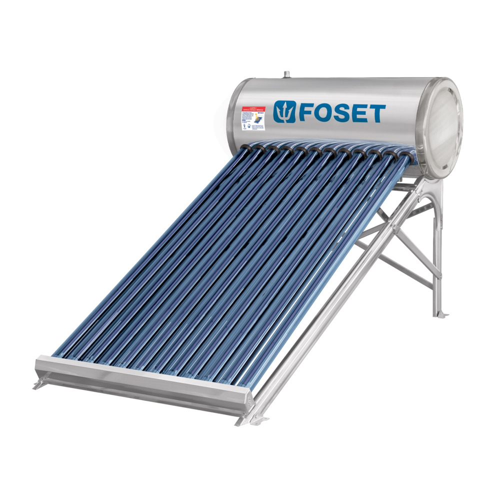 Calentador solar de agua, 12 tubos, 150L, 4 personas, Foset CALE-12S