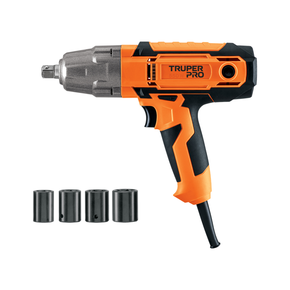 Llave de impacto 1/2' 550W, 258 ft/lb, TRUPER PRO IMP-1/2A