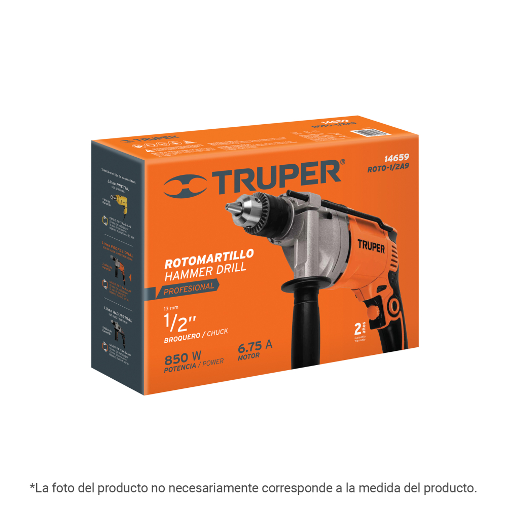 Caja de empaque de repuesto para ROTO-1/2N9, TRUPER CJ-ROTO-1/2N9