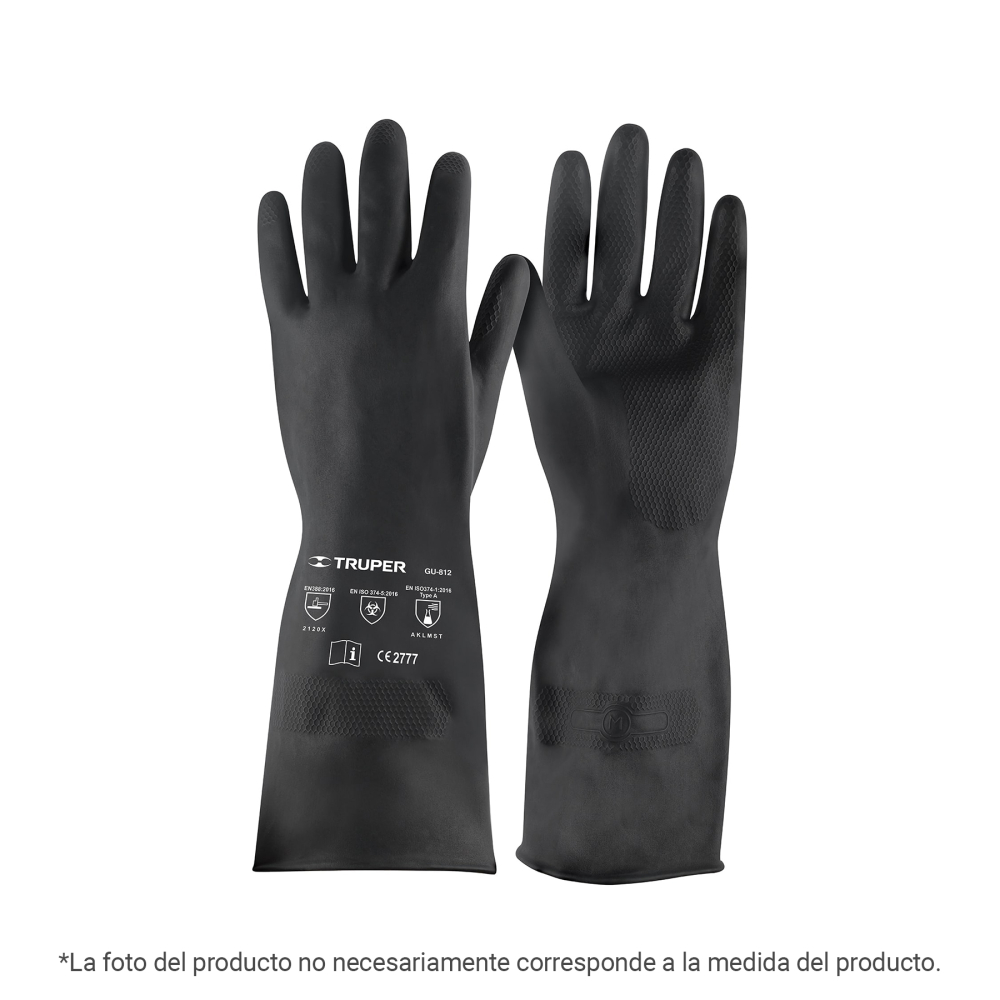 Guantes de neopreno p/manejo de químicos, XG, Truper GU-814