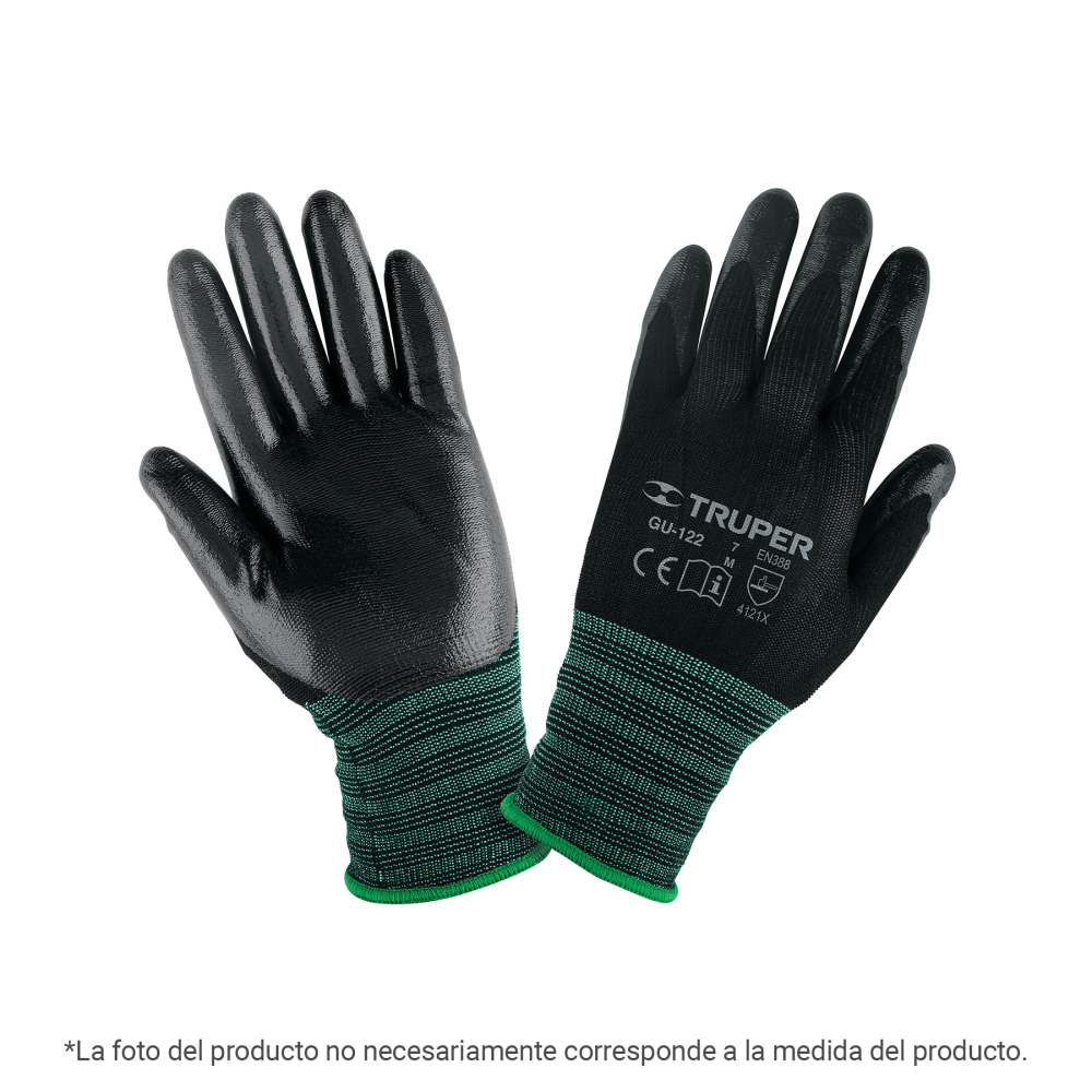 Guantes de nylon recubiertos de nitrilo, XG, Truper GU-124