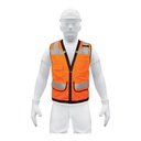 Chaleco seguridad reforzado naranja con bolsas, XG, Expert CHS-800N-XL