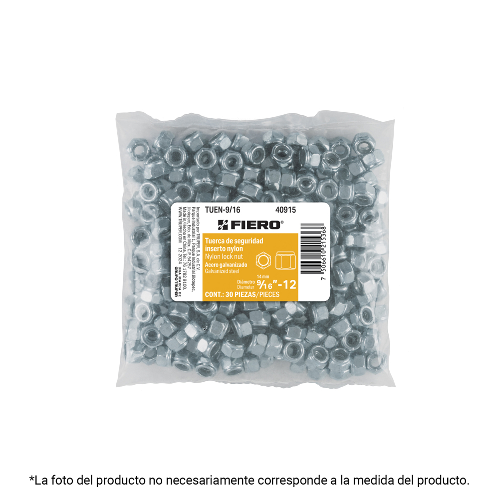 Bolsa con 10 tuercas de seguridad, 7/8' , FIERO TUEN-7/8