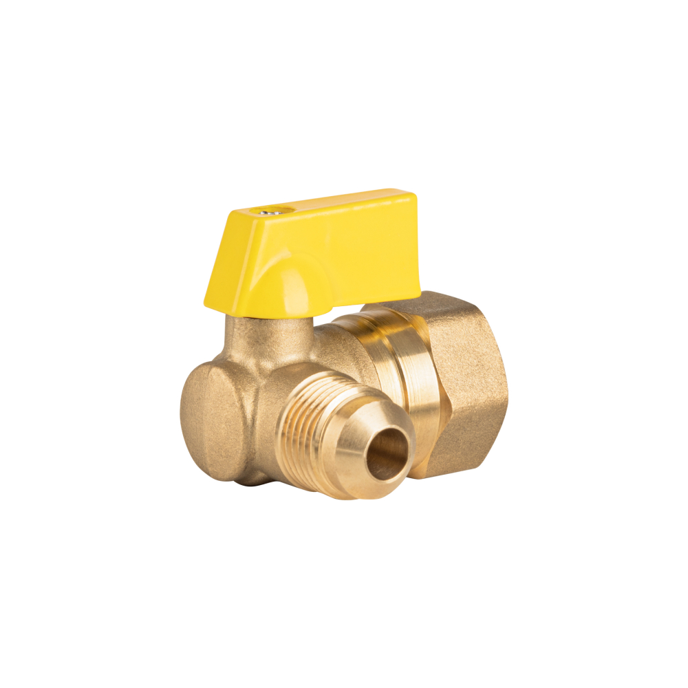 Válvula de control de latón, angular p/gas, 3/8x1/2', FOSET VG-554-A