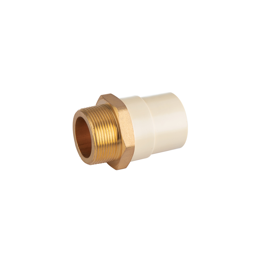 Adaptador CPVC, 1-1/2', macho inserto metálico-latón, FOSET CPVC-655