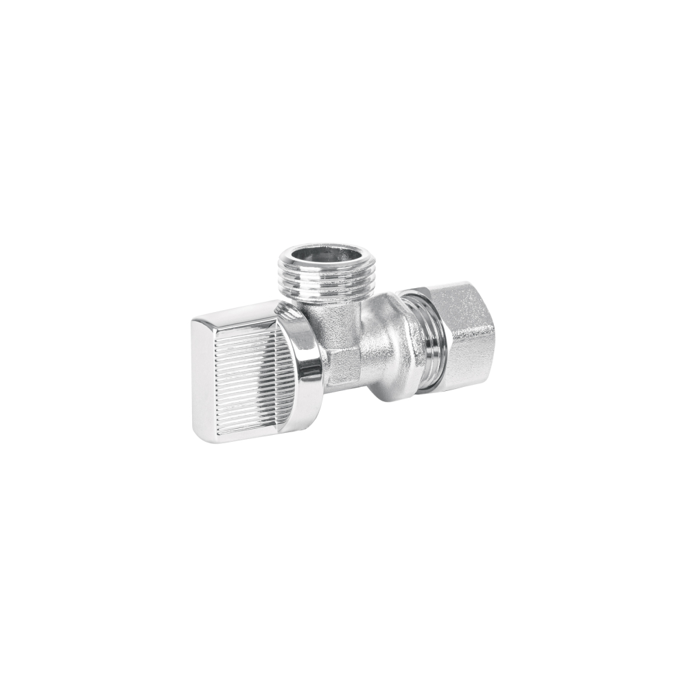 Llave angular 1/2', 1/4 de vuelta, barrilito, BASIC ANG-01BP
