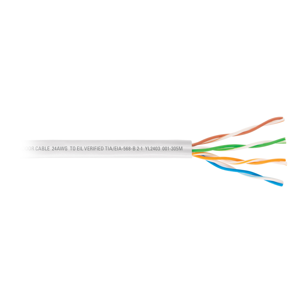 Metro de cable UTP CAT5E, Bobina de 305m, blanco, VOLTECK CBR-53B