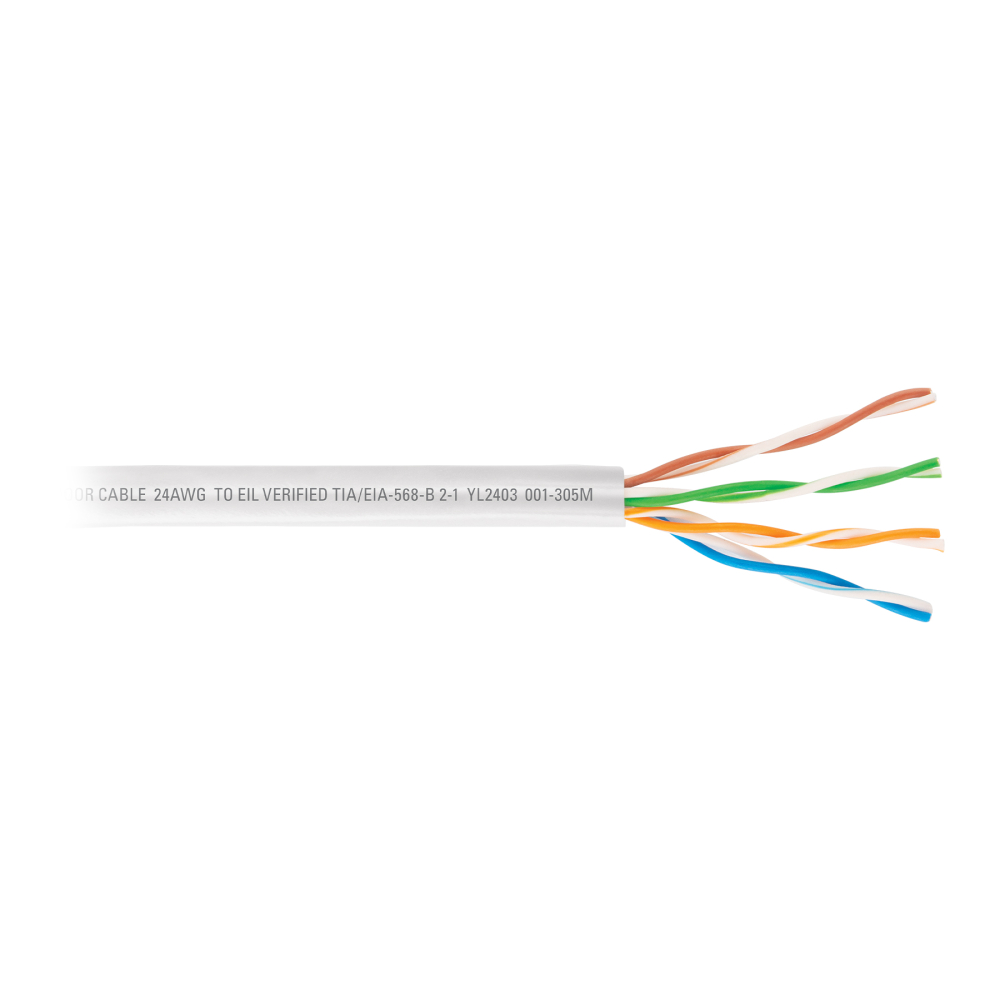 Metro de cable UTP CAT5E, Bobina de 100m, blanco, VOLTECK CBR-51B