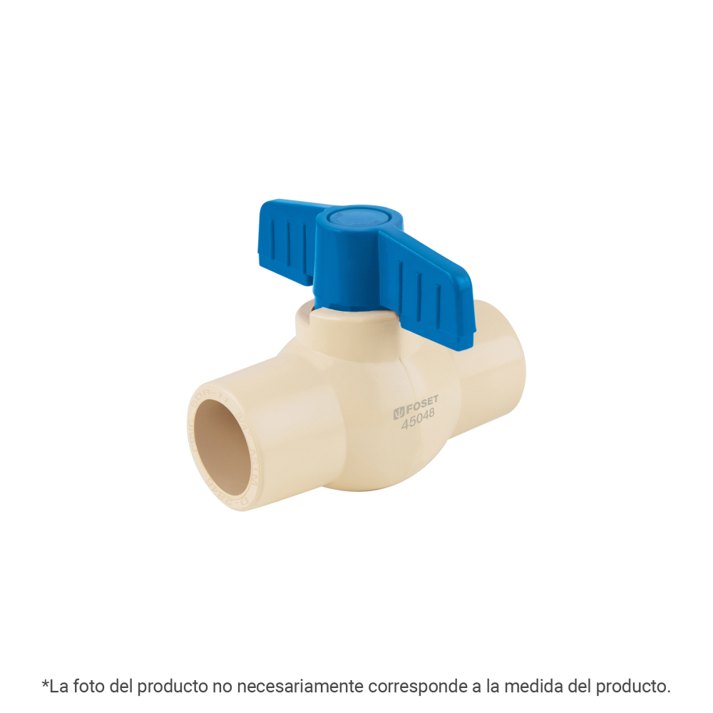 Válvula de esfera CPVC, 1-1/2', FOSET CPVC-ES-1-1/2