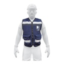 Chaleco brigadista con cintas reflejantes, color azul marino CHS-900AM