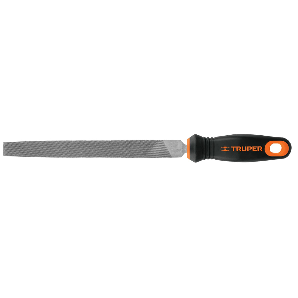 Lima plana bastarda 8' con mango doble inyección, TRUPER LPB-8T