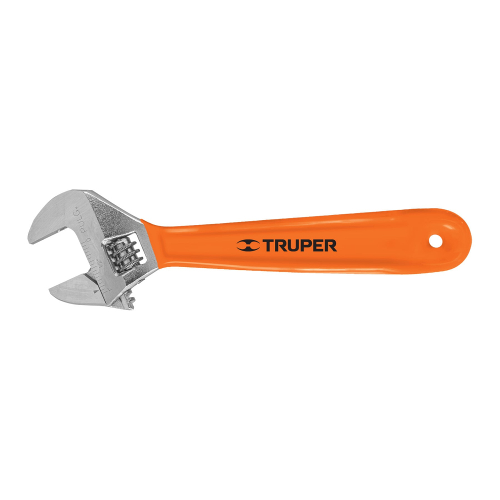 Llave ajustable (perico) 8' cromada mango de PVC, Truper PET-8X
