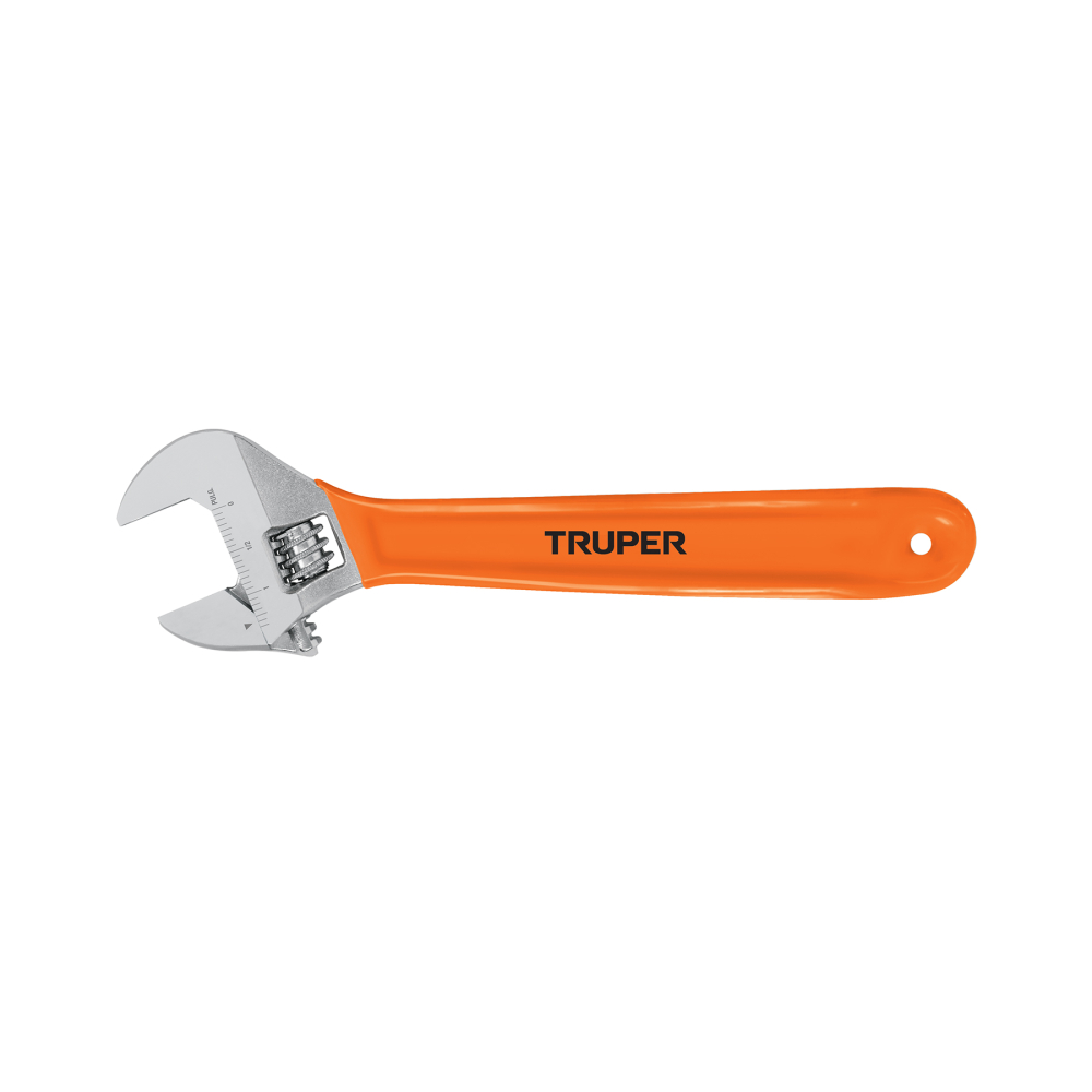 Llave ajustable (perico) 10' cromada mango de PVC, Truper PET-10X