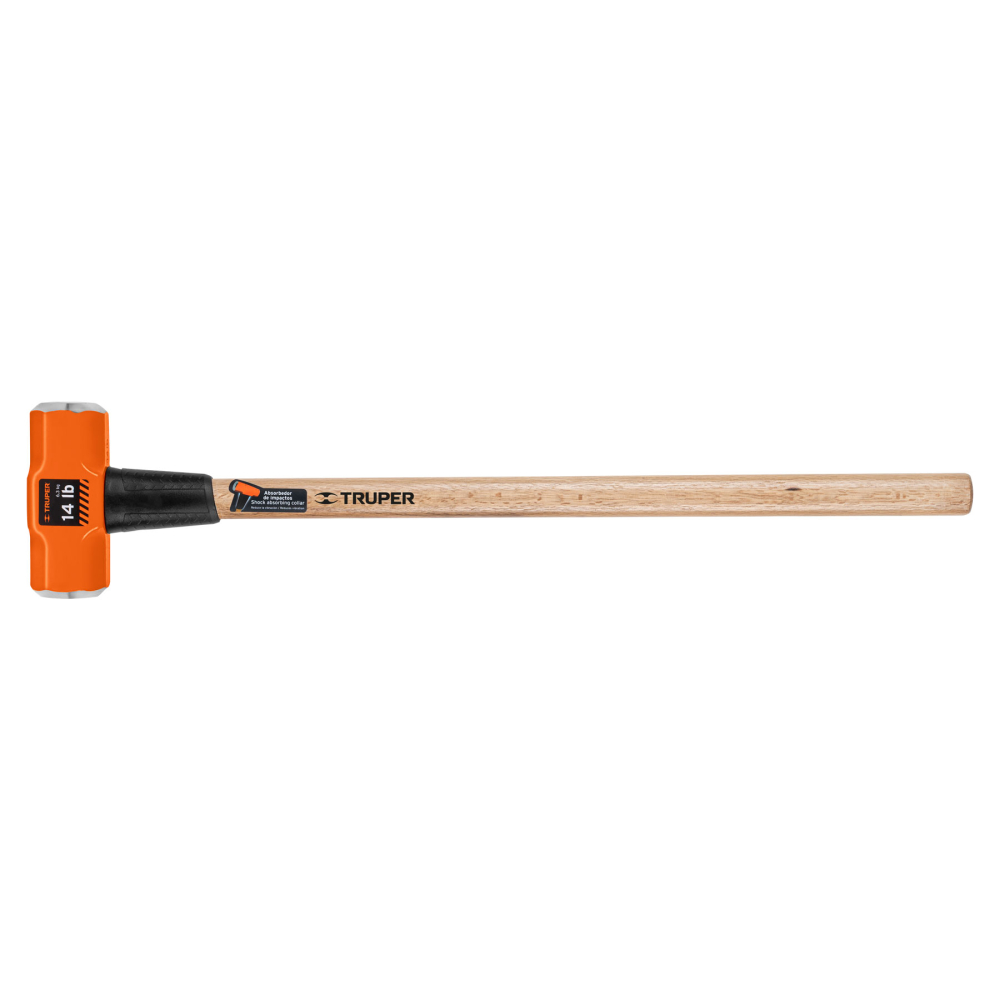 Marro octagonal 14 lb, mango de madera 36', Truper MD-14M