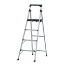 Escalera tubular plegable, 4 peldaños, aluminio, Truper ESTU-4A
