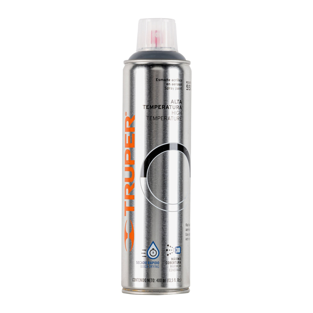 Pintura en aerosol alta temp. bote esbelto, aluminio,400ml PA-ALTE-A