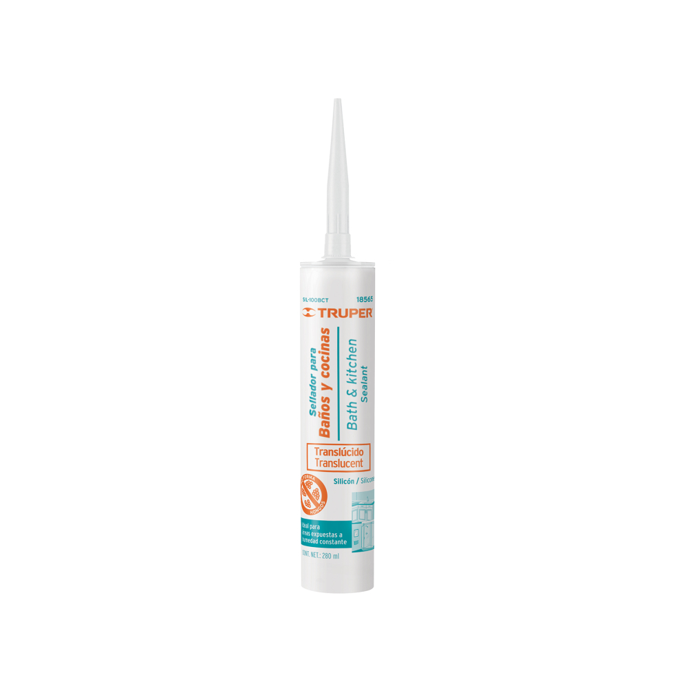 Sellador translúcido para baños y cocinas, 280 ml, Truper SIL-100BCT