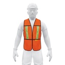 Chaleco de seguridad con cintas reflejantes, naranja, Pretul CHS-200N