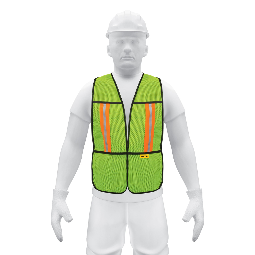 Chaleco de seguridad con cintas reflejantes, verde, Pretul CHS-200V
