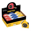 Flexómetro 5 m cinta 19 mm, display box con 12 pzas, PRETUL PRO-5MEC