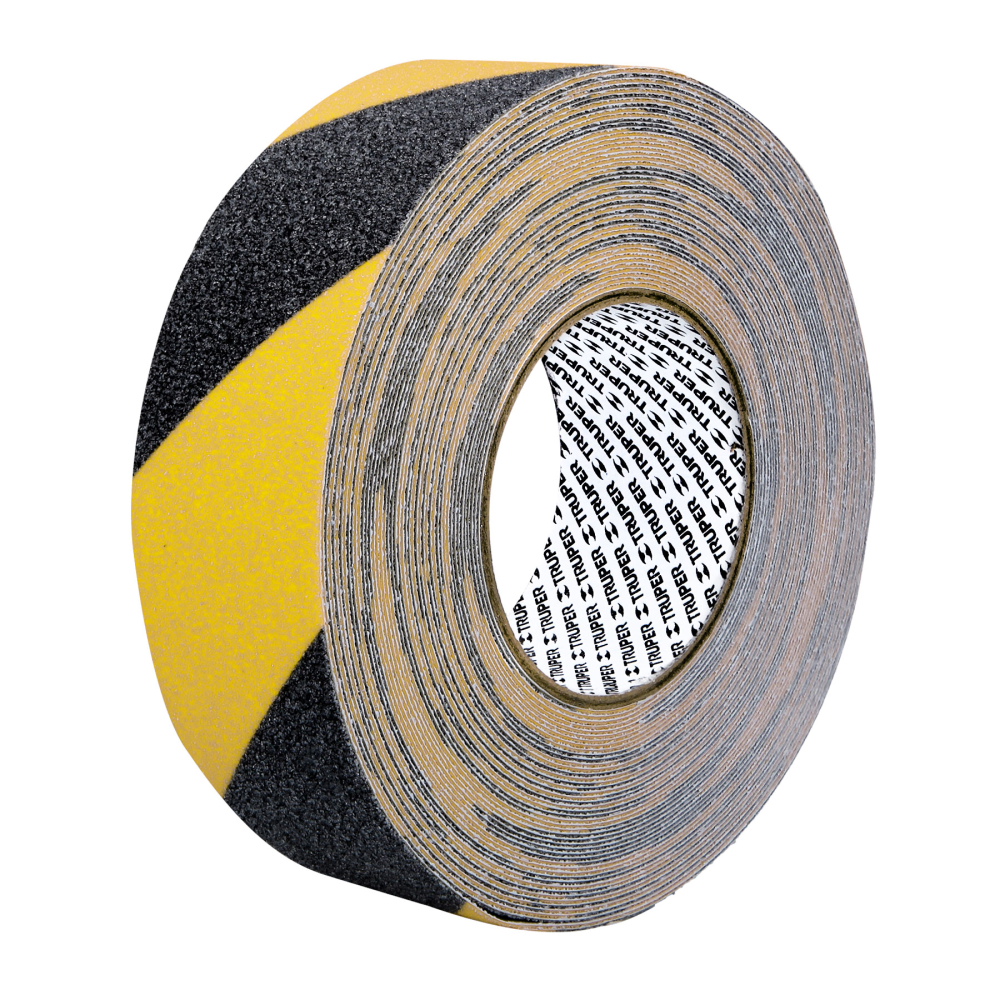 Rollo 18 m de cinta antiderrapante ama/negra 50mm c/abrasivo CIA-218P