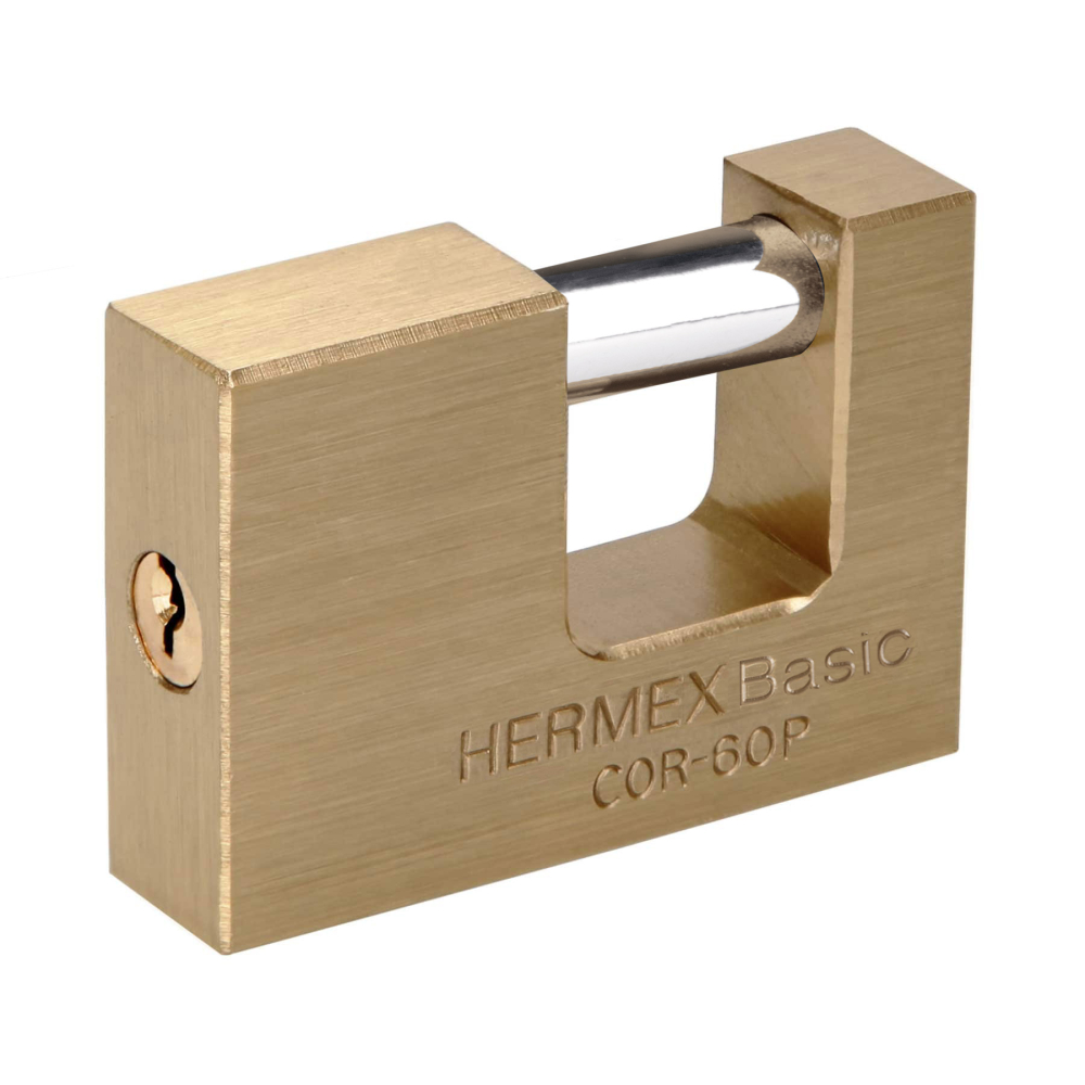Candado antipalanca 60 mm cuerpo de latón, HERMEX BASIC COR-60P