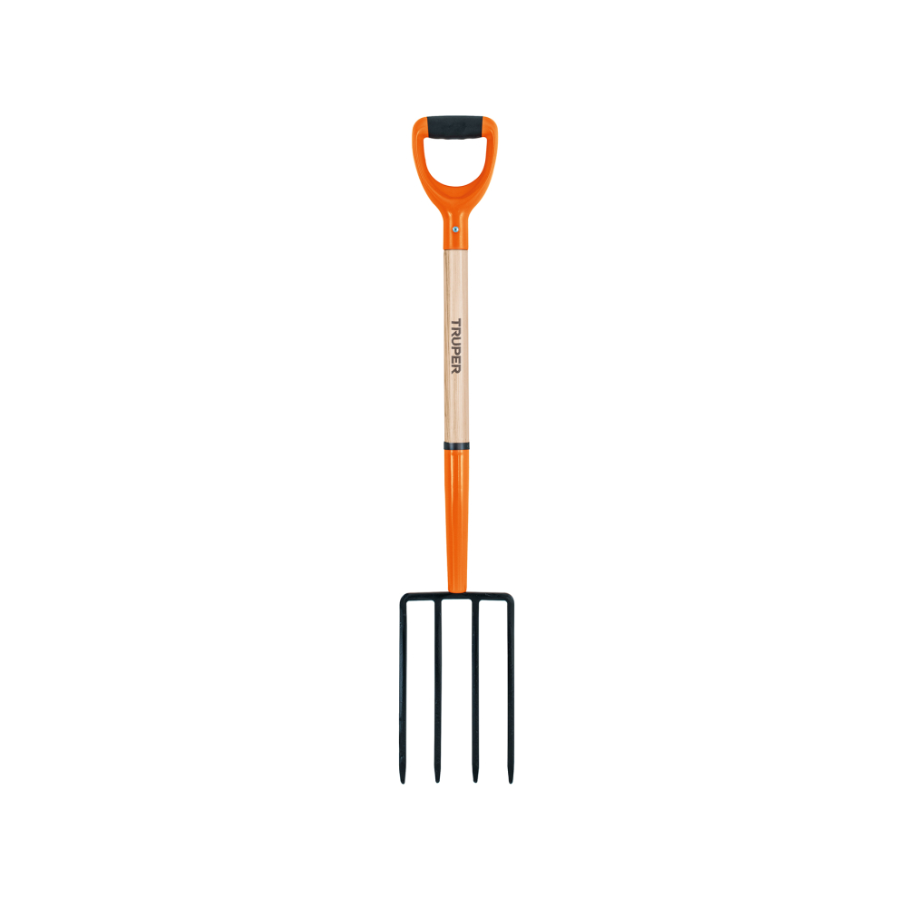 Bieldo para jardín, 4 dientes cuadrados, mgo 29', puño 'Y' BJ-4PC