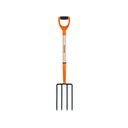 Bieldo para jardín, 4 dientes cuadrados, mgo 29', puño 'Y' BJ-4PC