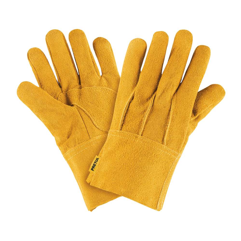 Guantes de carnaza, cortos, unitalla, PRETUL GU-225