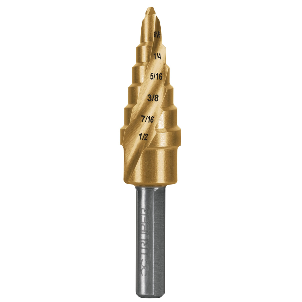 Broca escalonada titanio 6 escalones 3/16' a 1/2', Expert BES-6X