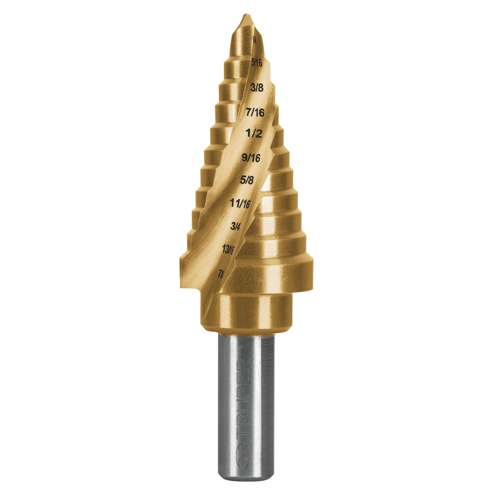 Broca escalonada titanio 11 escalones 1/4' a 7/8', Expert BES-11X