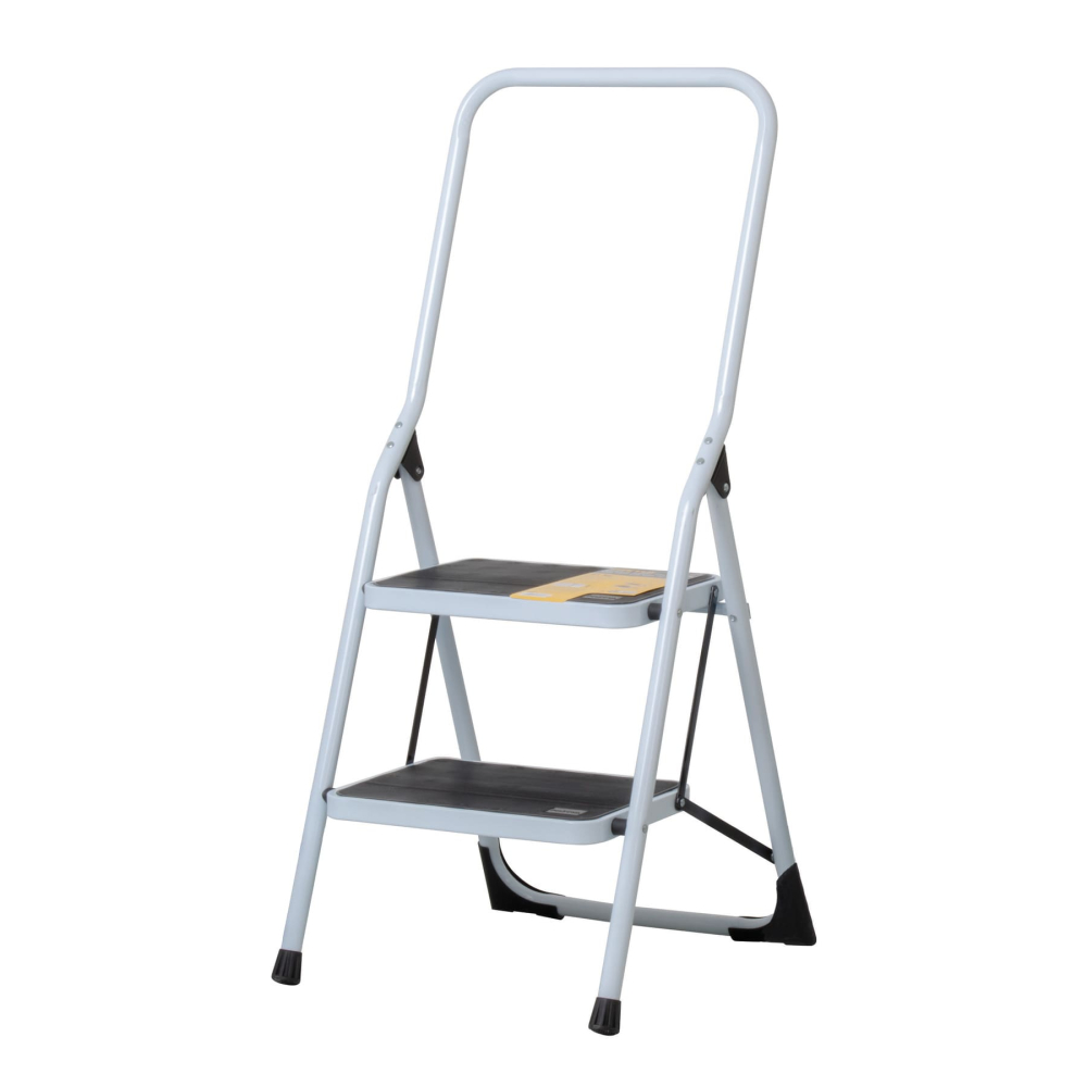 Escalera tubular, plegable, 2 peldaños con barandal, Pretul ESTU-2PB