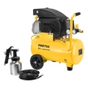Kit Compresor lub, 20L, manguera y pistola baja,127V, PRETUL COMP-KIT20P