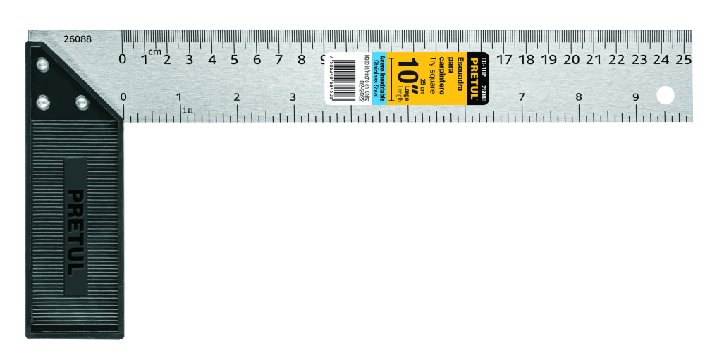 Escuadra 10' para carpintero, Pretul EC-10P