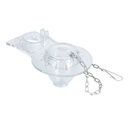 Sapo 2' para WC, PVC, trasparente, cadena inox, Foset SA-008