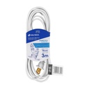 Extensión eléctrica doméstica 3 m clavija recta, blanca ED-3BR