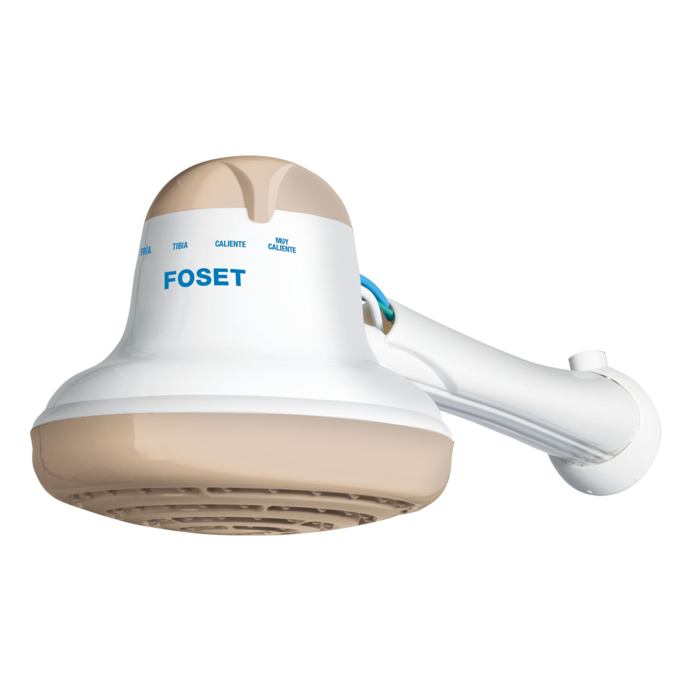 Regadera eléctrica, 4 temperaturas, 16.5cm, beige, Foset REGEL-6B