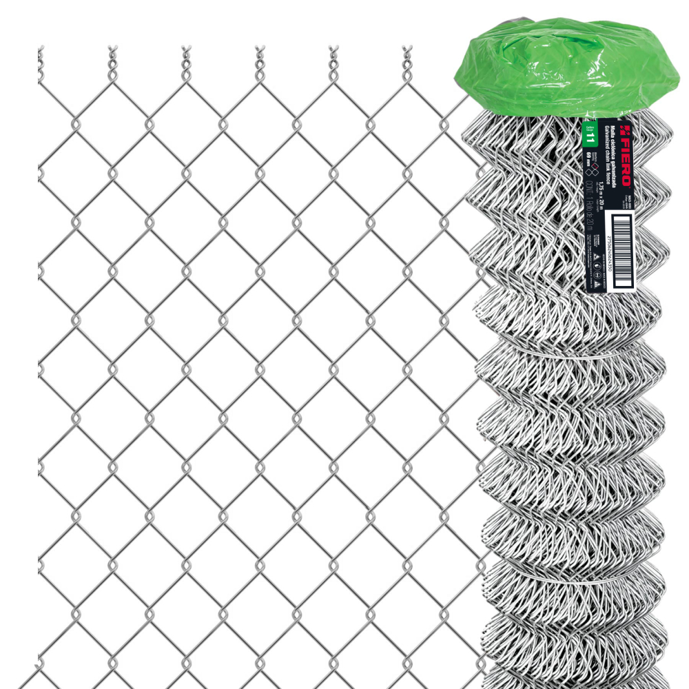 Rollo malla ciclónica cal.11, 1.75x20m, abertura 69mm, 59kg MACI-1693