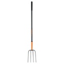 Bieldo para paja, 4 dientes, mgo largo de acero 48' TRUPER BPJ-4M