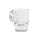 Portavaso cepillero cromo con vaso de vidrio, Foset Aqua AQA-81