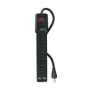 Multicontacto 14 AWG 6 entradas 2 ptos. USB sup. 150J, negro MUL-615UN