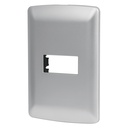 Placa 1 módulo de ABS, línea italiana, color plata, Volteck PPSE-IP