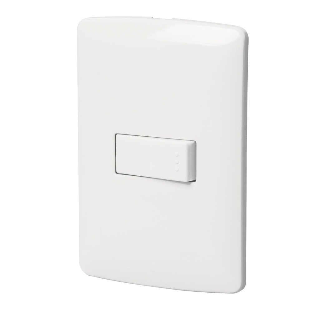 Placa armada 1 interruptor sencillo, blanco, línea Italiana PA-APSE-IB